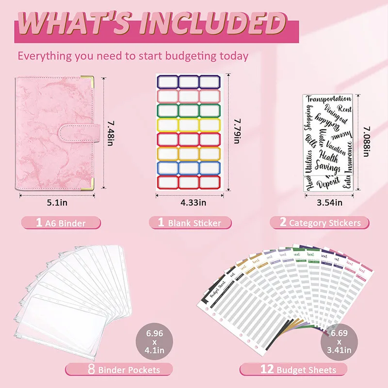 New Budget Plan Notebook A6 Cash Envelope Saving Money 6 Holes Binder for Financial Management A6 Loose-leaf Notebook Binder - view 4