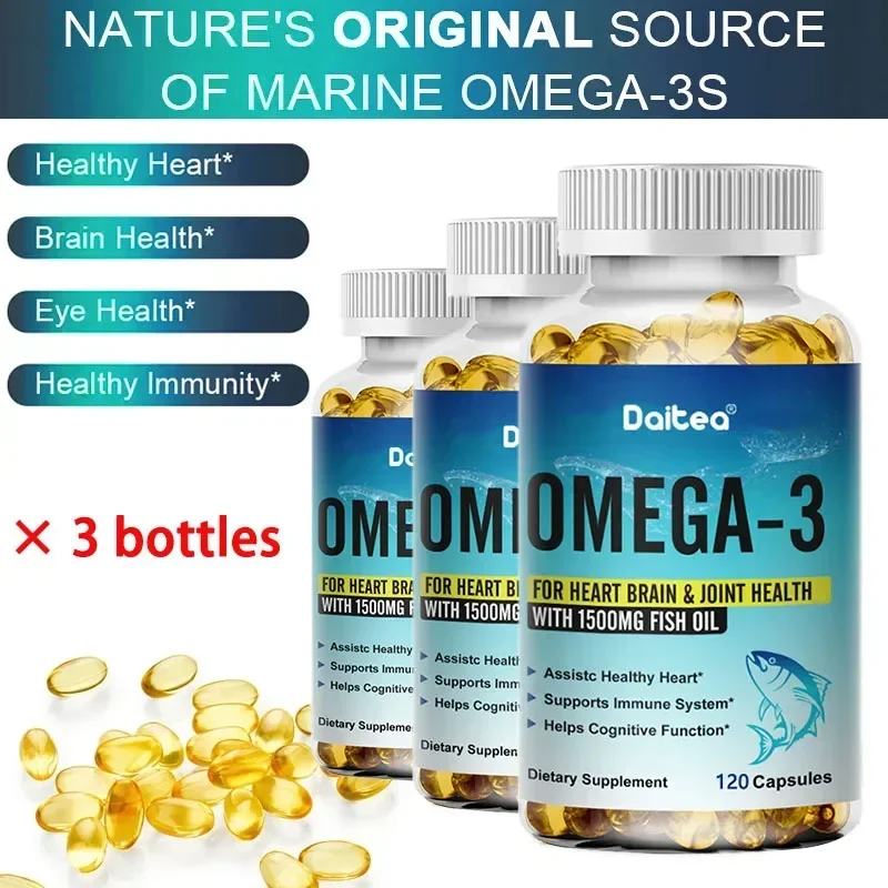 Omega 3 Fish Oil Capsule Supplement Rich in DHA EPA Antioxidant Skin Eyes Immune System