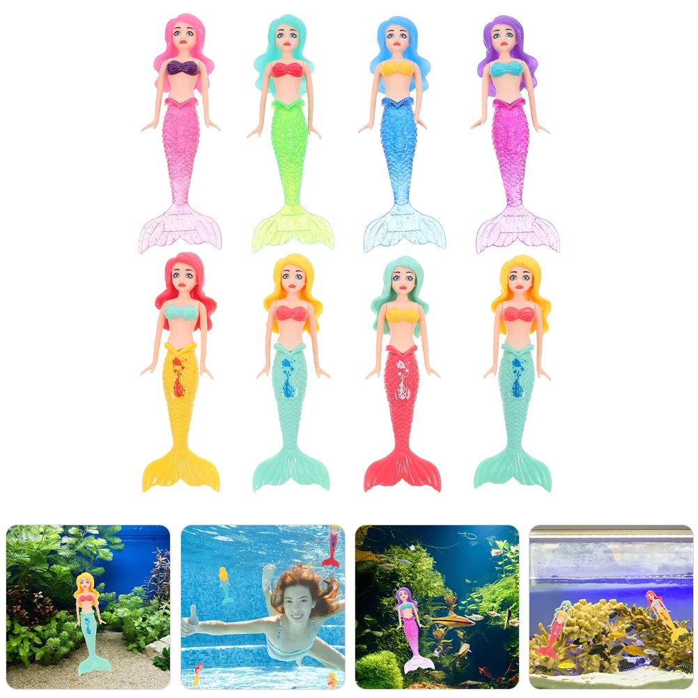 8 Pcs Mermaids Underwater Toys Pool Sinking Diving Bath Swimming for Kids Abs Party