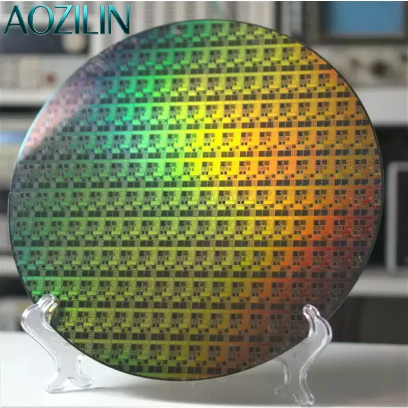 AOZILIN 12 Inch Silicon Wafer Semiconductor Lithography Wafer IC Chip Silicon Slice For Teaching Research Display Decoration