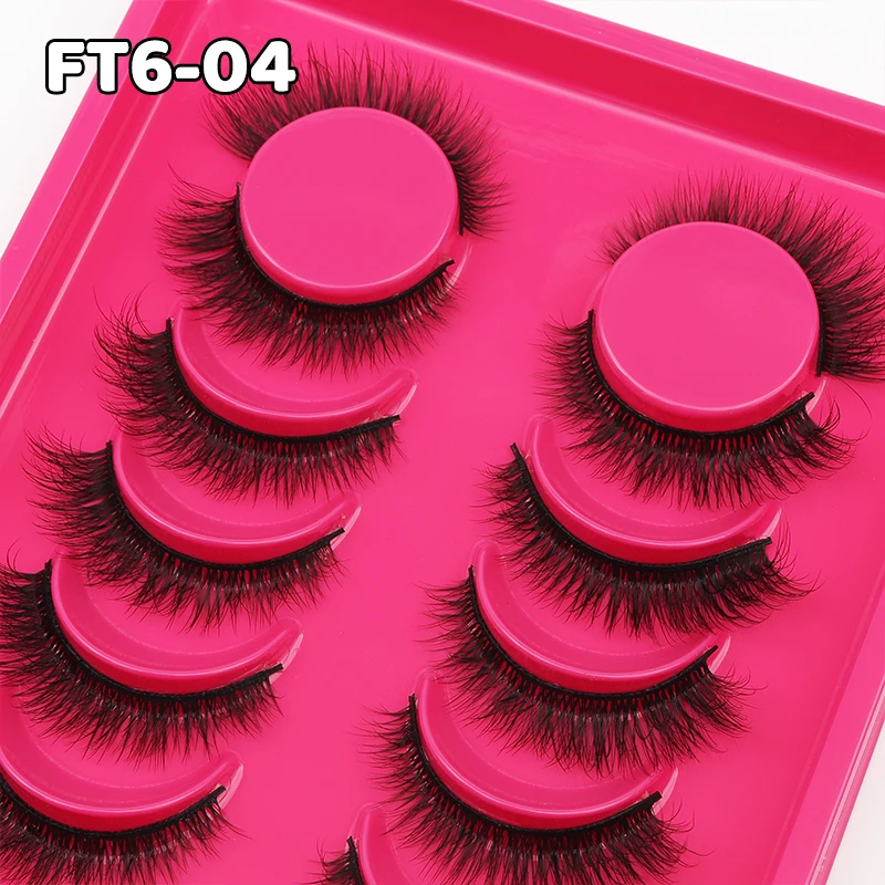 DINGSEN 6 Paar 3D 5D natürliche Wimpern farbige braune Wimpern Volumenwimpern Frau Make-up falsche Wimpernverlängerung – Detail 7