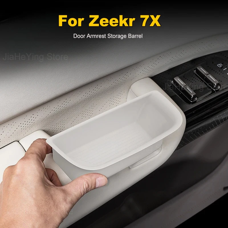 

For Zeekr 7X 2026 Car Door Armrest Storage Barrel Door Handle Silicone Protective Container Holder Box Interior Accessories