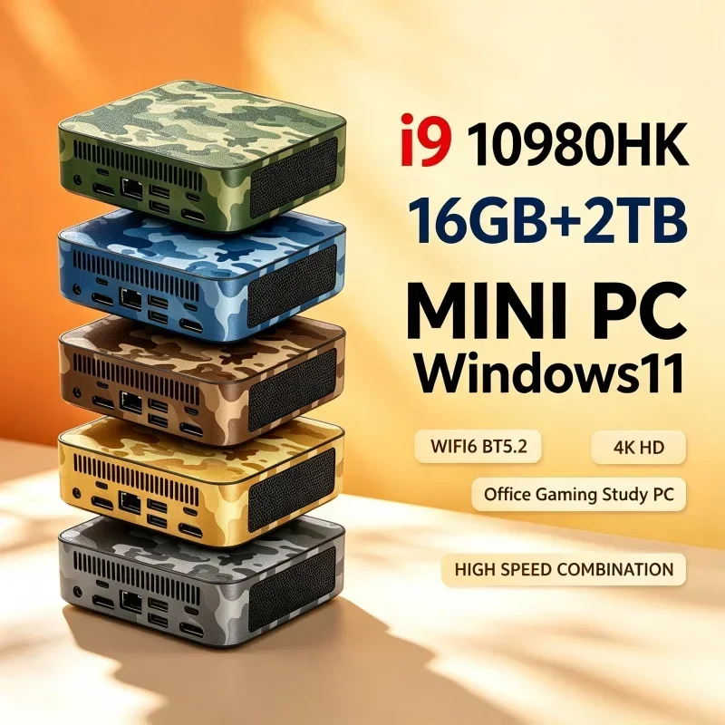 Mini Host Computer Core I9‑10980HK 16GB RAM 1TB‑2TB SSD Windows11 WiFi 6 BT5.2 Compact Mini PC For Daily Business Office Home
