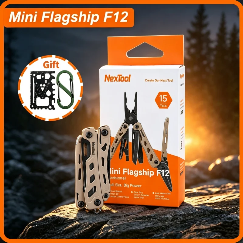 NexTool Mini Flagship F12 Multi Tool Pliers 13 In 1 Folding EDC Multitool Screwdriver File Ruler Outdoor Camping Tools