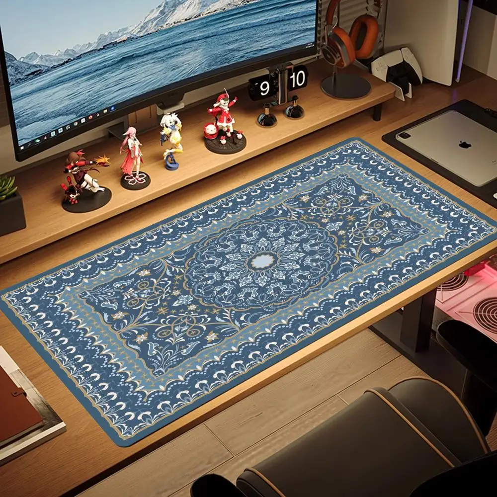 Red Colorful Vintage Carpet Play Mat Precision Tracking Thick Rubber Gaming Mouse Pad For Board Game