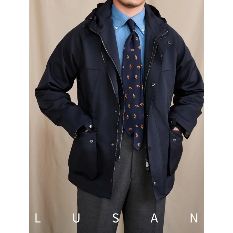 

Мужская охотничья куртка Mr. Lu San в итальянском ретро-стиле с капюшоном, утепленная, водонепроницаемая, универсальная, в британском стиле