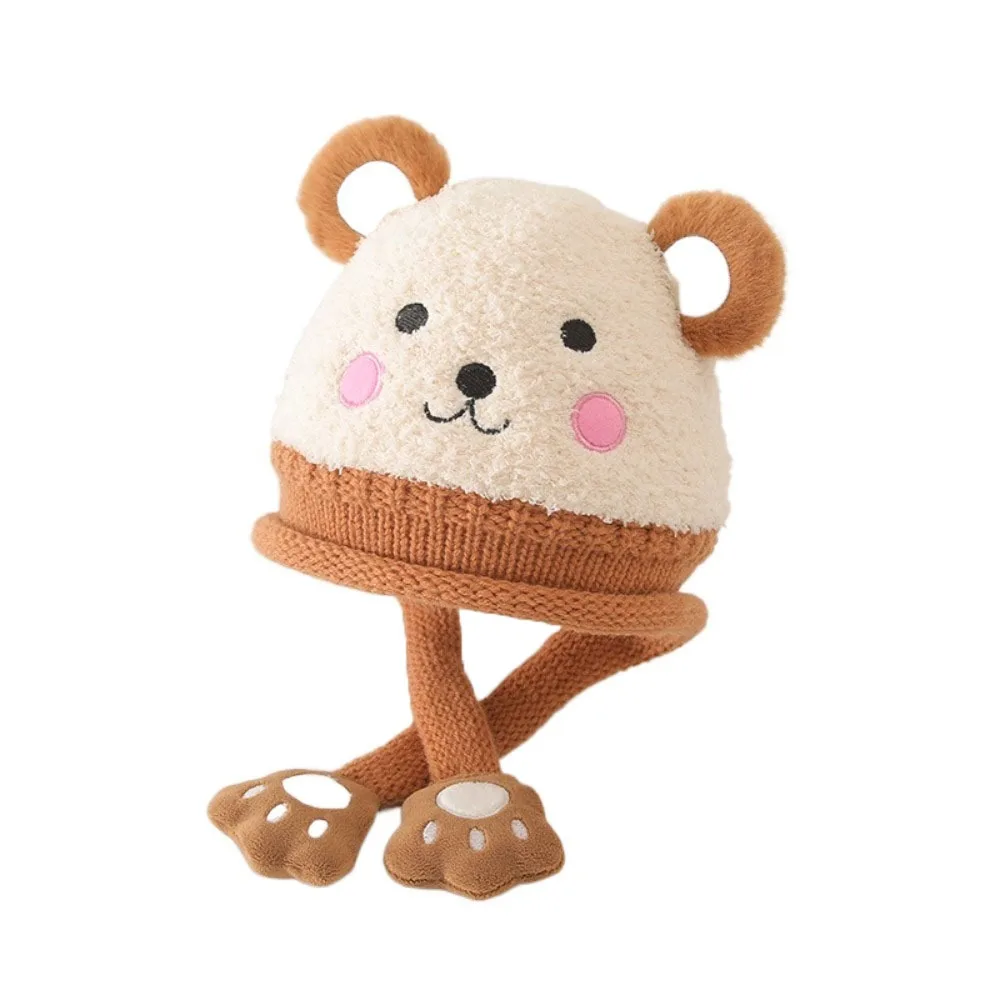 

Cute Cartoon Baby Plush Hat Pig Bear Knitted Hat Windproof Korean Style Ear Protection Hat Kids