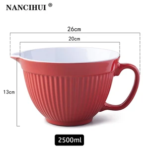 طقم وعاء خلط الميلامين بمقبض ، مضرب بيض ، خضروات سلطة فواكه ، طبخ المطبخ ، واجب ثقيل غير قابل للانزلاق أفضل 8 أطباق ميلامين مبيعا - رقم 4