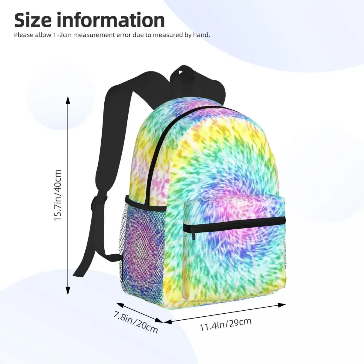 Tie Dye Colorful Pattern Student Backpack School Bag Hiking Travel Daypack for Boys Girls Fashion Bookbag Shoulder Bags