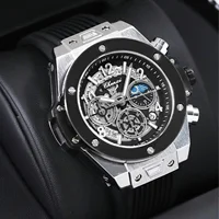 CHENXI, reloj militar deportivo de silicona a la moda para hombre, relojes multifuncionales impermeables luminosos de cuarzo con fases lunares estrelladas para hombre