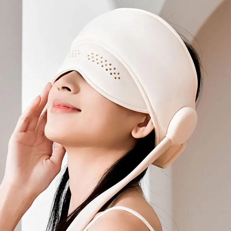 2 In 1 Electric Air Compression Vibrating Sleep Aid Heating Head Wrap Eye Massager Pain Relief Relaxing