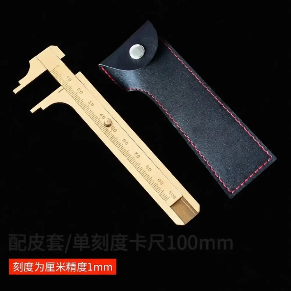 Digital Vernier Caliper Pure Copper Precision Measurement Tool For Jewelry Appraisal Walnut Crafting Pocket Size Gauge