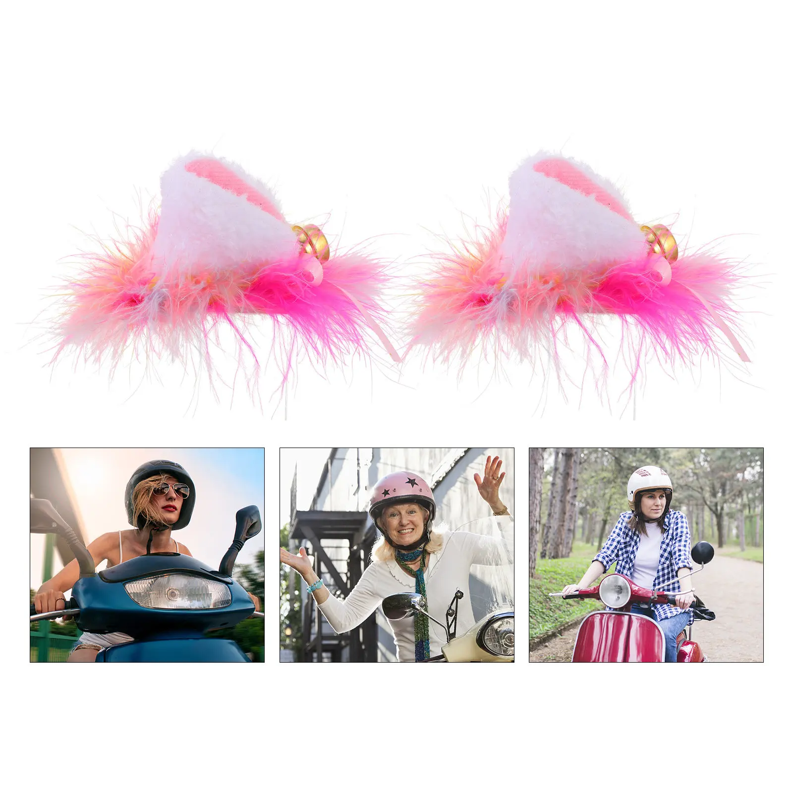 

Пара мягких декоративных наклеек в виде кошачьих ушек, легко снимаемые, для мотоциклетных, велосипедных, скутерных шлемов, забавные наклейки для шлемов