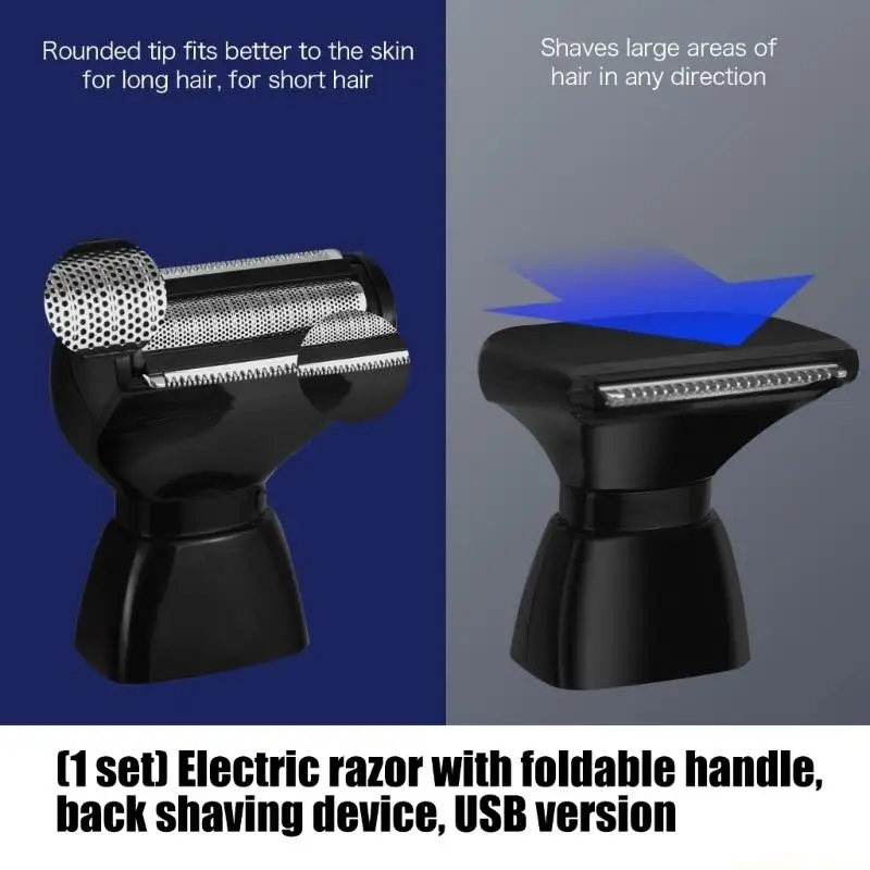 D0AB Foldable Handle Grooming System For Gentle Hair Removal On Back And Body