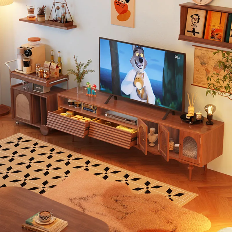 Tv Stand Luxury Living Room Floating Wooden Bench Shelf Modern Tv Cabinet Mobile Soggiorno Theater Soporte Television Furniture