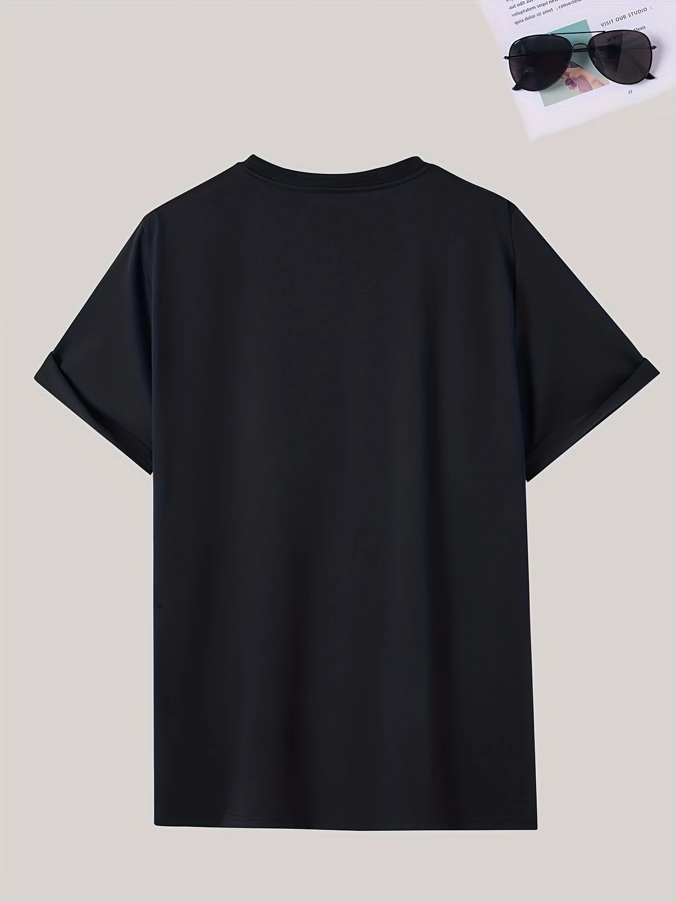 เสื้อยืดคอกลมพิมพ์ลายคริสเตียนลําลองสําหรับฤดูร้อน 1 ชิ้น - ผ้าถักโพลีเอสเตอร์ยืดเล็กน้อย - พอดีปกติ