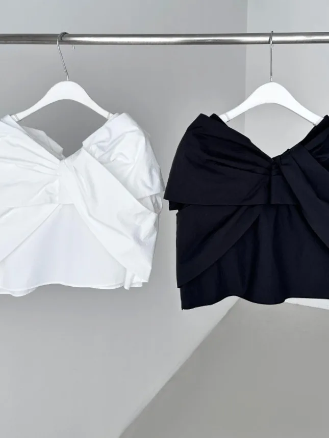 

Chic Casual ort irt Knot Design Agel Ele Top Cross Design Women's Faion Spring Season Color