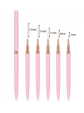5pcs Nail Art Liner Brush Set UV Gel Nail Brushes Kits French Stripe Line Painting Drawing Flower Pen Professional Manicure Tool