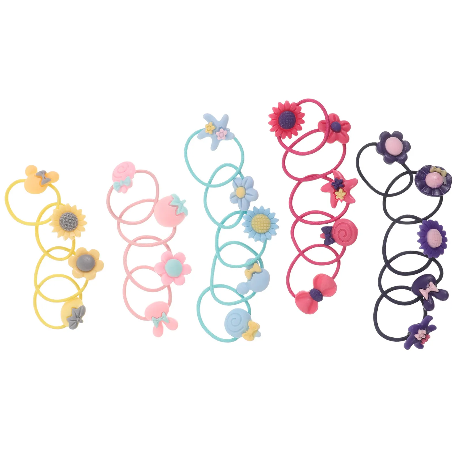 120Pcs Hair Accessories Set Elastic Hair Ties for Little Lightweight Comfortable Moderate Elasticity Kindergarten