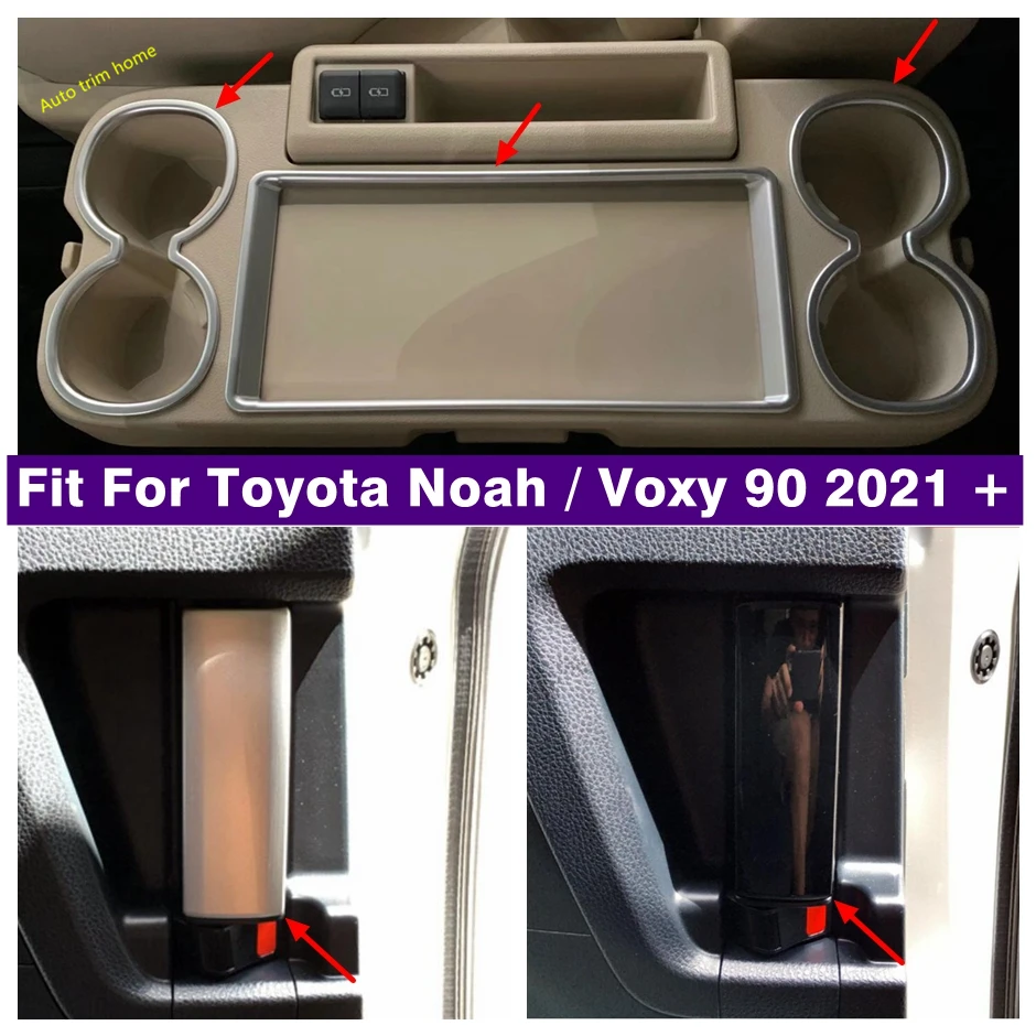 

Rear Door Handle Center Console Seat Water Cup Holder Glass Cover Trim Fit For Toyota Noah / Voxy 90 2021- 2023 Car Accessories