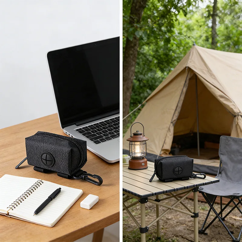 Tragbare Mini-Kopfhörer-Tasche Reißverschluss-Etui für AirPod Datenkabel-Organizer Box Schlüssel-Münzhalter mit Clip Outdoor Kleine Aufbewahrungstasche – Detail 8
