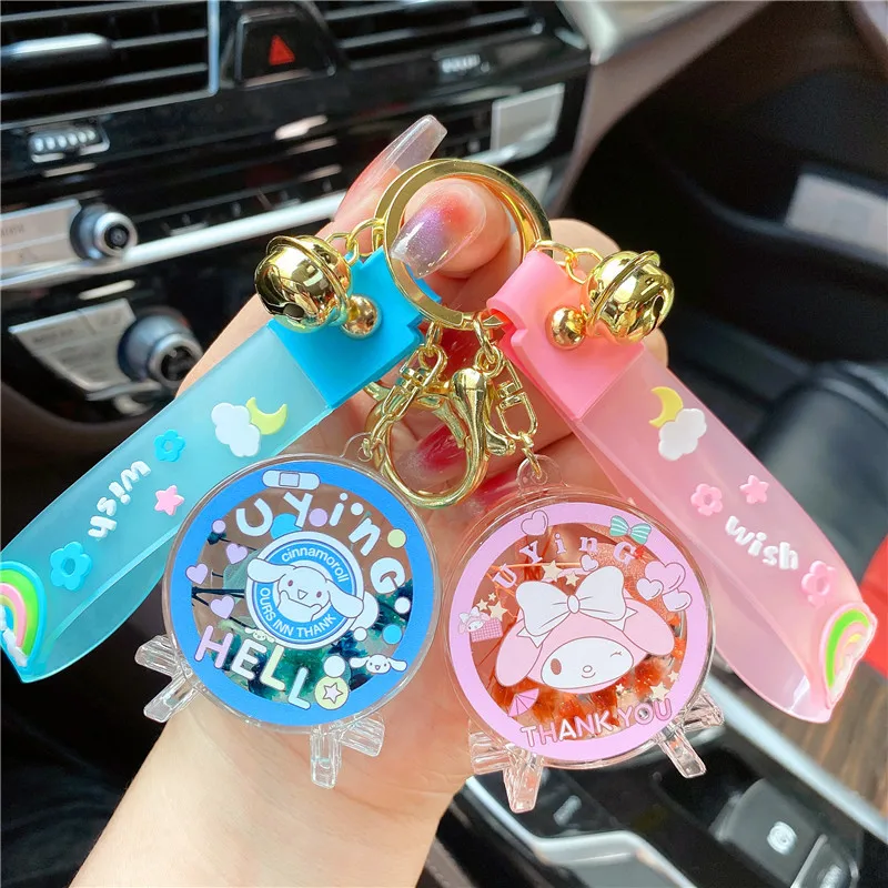 Luminescence Ferris Wheel Sanrio Keychain Liquid Cinnamoroll Mymelody Hellokittys Quicksand Bottle Pendant Backpack Charm Toys