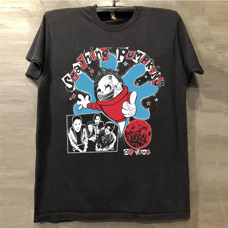 Smashing Pumpkins Heavy Cotton Short Sleeve T-Shirt American Retro Hip Hop Style Creative Fun Print Casual Summer Tee
