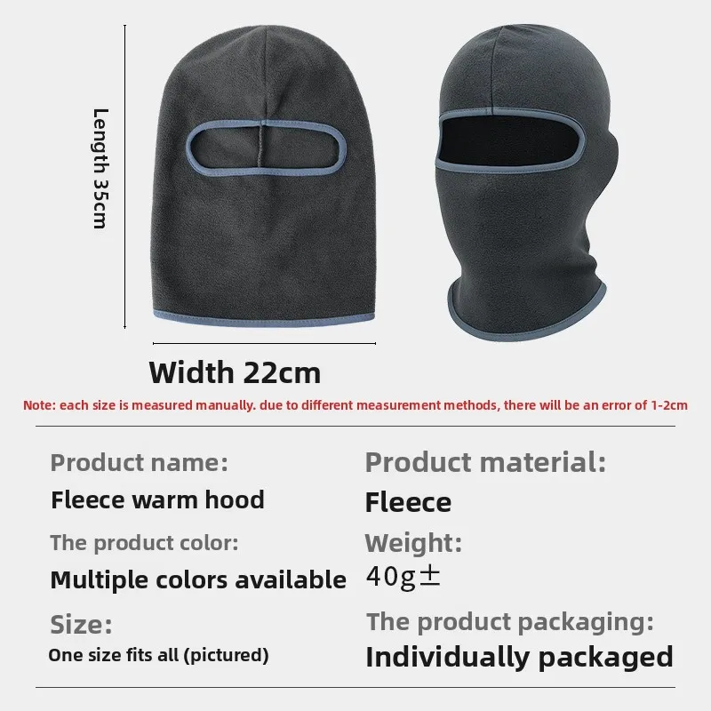 Kids Fleece Integrated Warm Hat Neck Gaiter Windproof Breathable Winter Thermal Face Mask for Skiing
