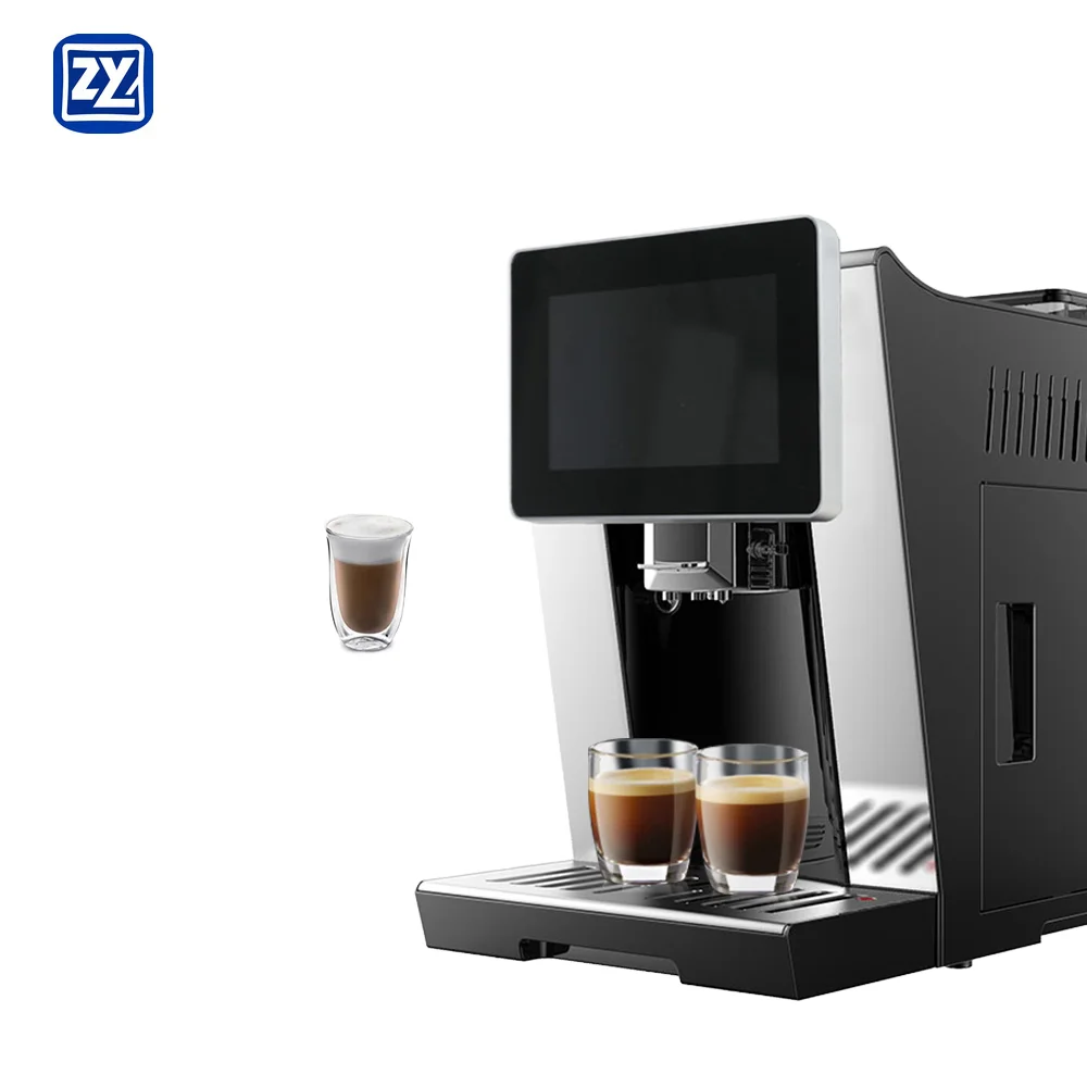 

OEM Профессиональная коммерческая автоматическая кофемашина для эспрессо с сенсорным экраном, новый дизайн, источник электрической мощности от зерен до чашки
