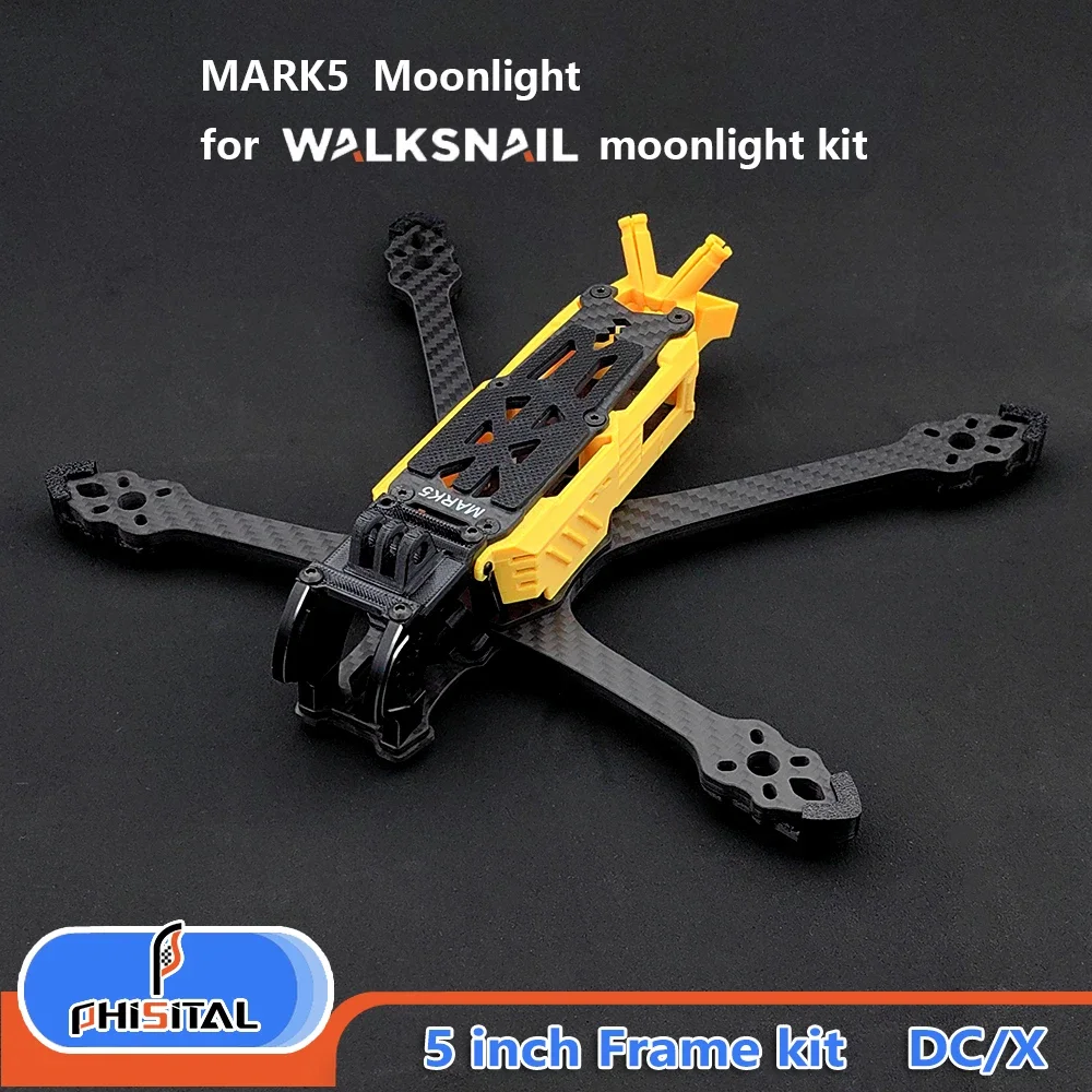 Zestaw ramy PhiSital Mark5 Moonlight FPV X/DC w wersji 5-calowej z włókna węglowego do drona wyścigowego, kompatybilny z zestawem CADDX WALKSNAIL Moonlight. — 2