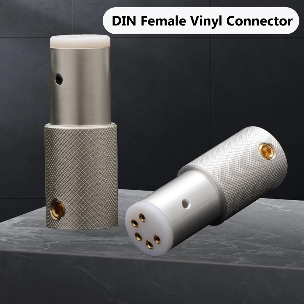 Preffair DS02 Female 5pin DIN Connector LP Turntable Recorder Tonearm Plug Vinyl Jack 24k Gold Plated