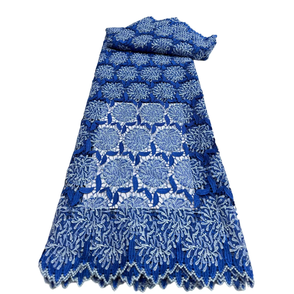 

Африканское гипюровое кружево с вышивкой 2026: Нигерийские разноцветные пайетки, водорастворимые кружевные ткани, французская сетчатая ткань для свадебных нарядов