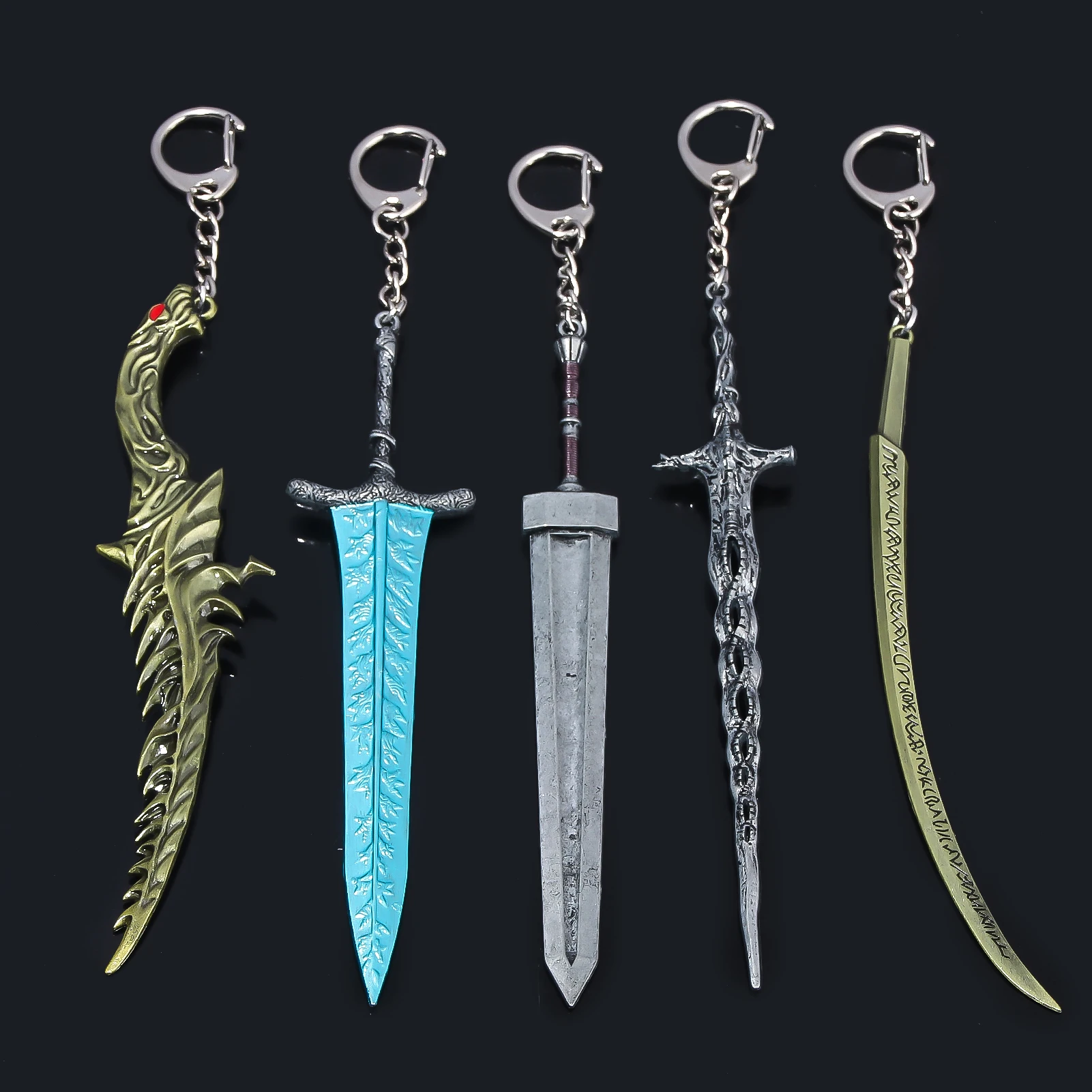 Game Darkmoon Claymore Prosthesis Sword Keychain Pendant Elden Death Dagger Ring Game for Women Men Keyring Gift Accessories