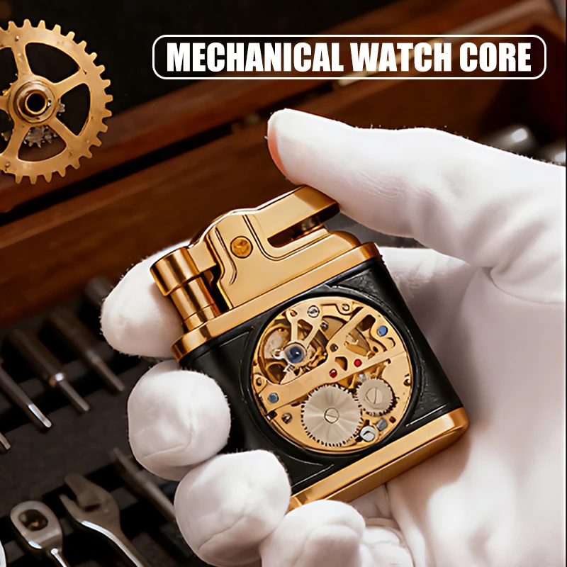 ZORRO Grinding Wheel Lighter Retro Style Leather Shell Mechanical Watch Core Compact and Porta Wheel ignition