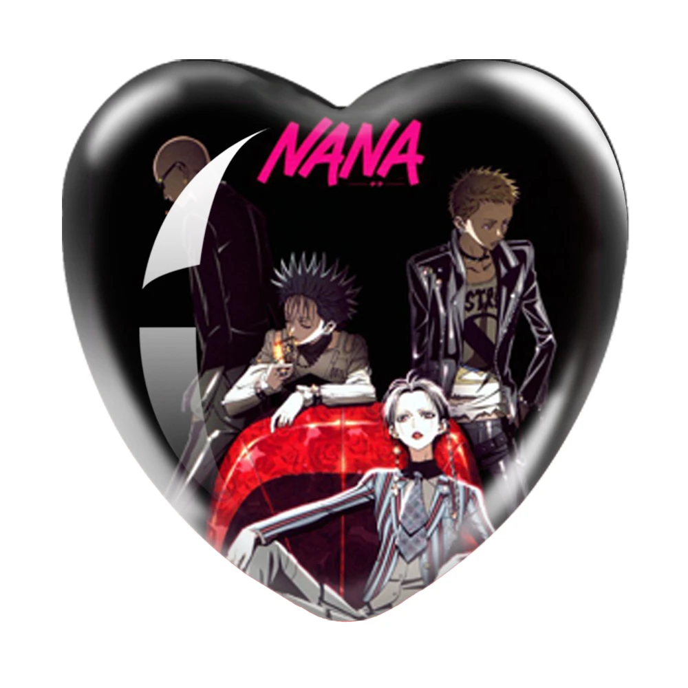 Japan Anime NANA 12pcs/set 16mm-40mm Heart Photo Glass Cabochon Demo Flat Back Making Findings Gifts For Kids Friends