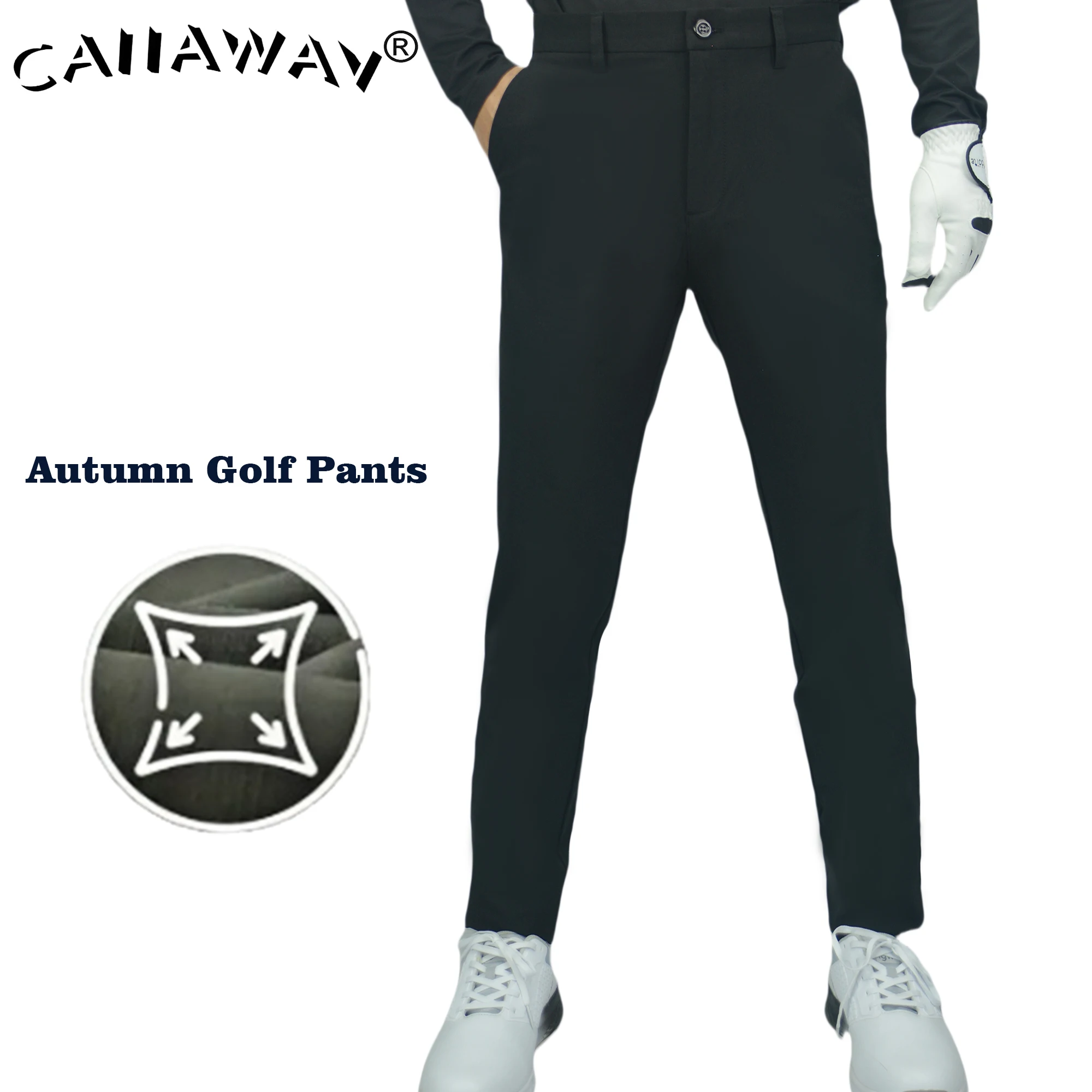 CAIIAWAV Golf Men's Pants New Autumn/Winter Sports and Leisure Pants Thick Pants Elastic Outdoor Simplicity