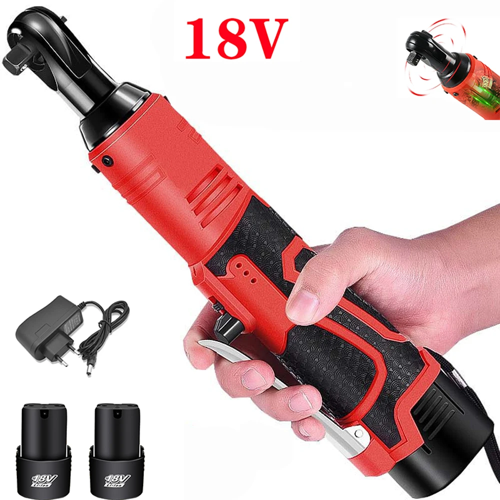 18V 3/8 Zoll Akku-Ratschenschlüssel 60 Nm 90 °   Winkelschleifer für Autoreparatur, Hauswartung und Bauarbeiten
