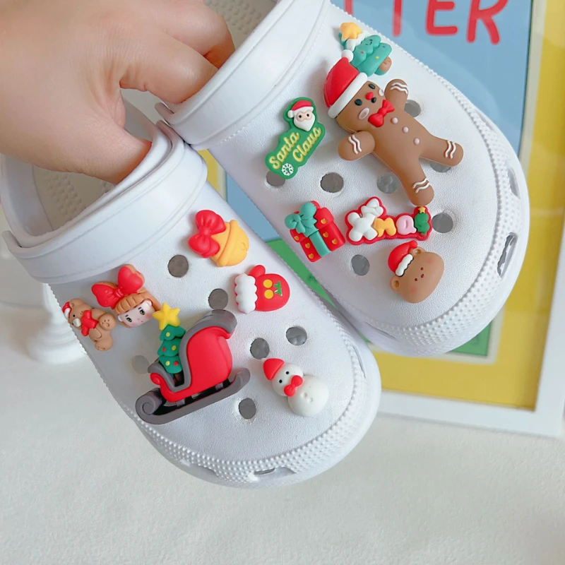 Festive Christmas Shoe flowers for clogs  ABS Material, Cute Holiday Themed DIY Charms Compatible with all clogs Xmas Gifts