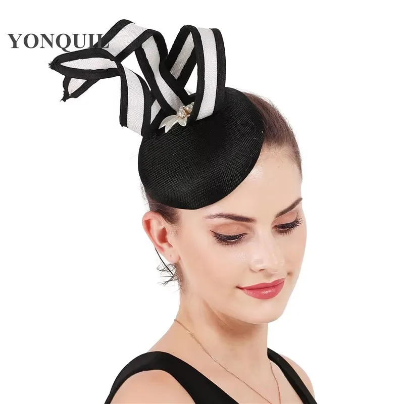 Black Fashion Ladies Headpieces Hair Pin Women Elegant Nice Cocktail Fascinator Hat Headband With Mesh Show Hair Accessories