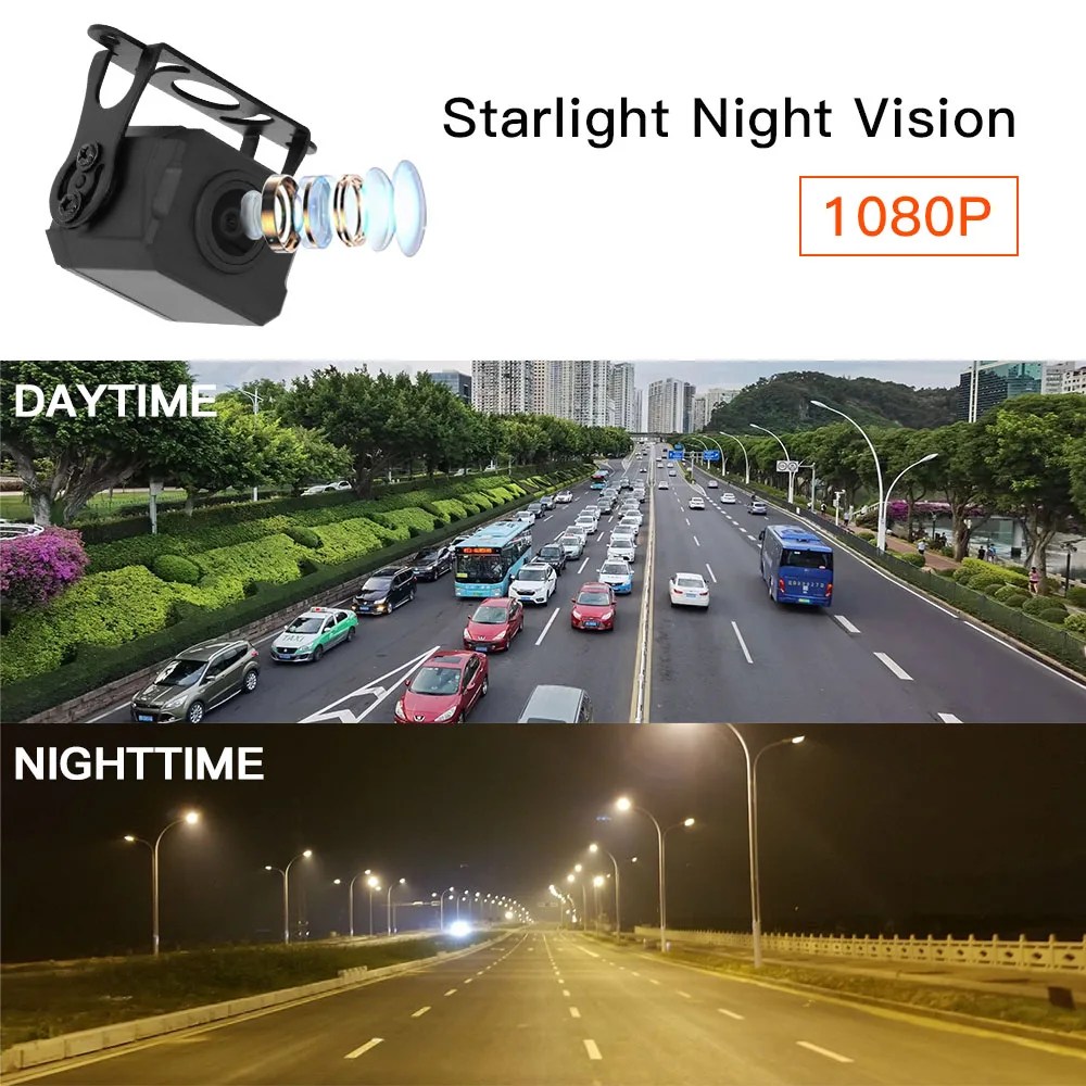 Cheap 2 Waterproof Starlight Night Vision Rearview Parking BSD Alarm Back Front Car Camerera For 2CH 1080P 7Inch Car Dvr Monitor
