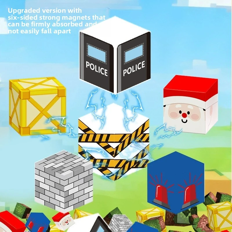 50/100 個磁気ビルディングブロックスタッキングマグネットキューブビルドマインマグネットワールドモンテッソーリ STEM 感覚玩具子供のためのギフト