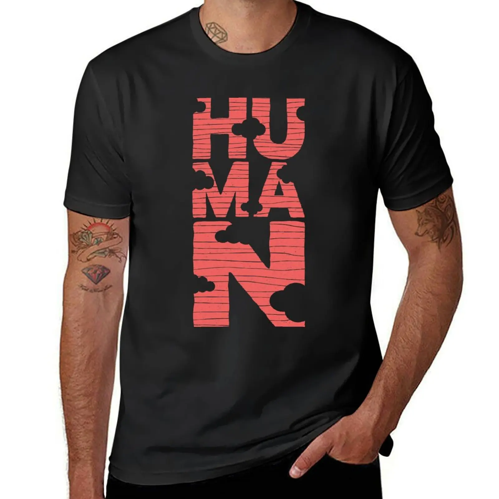 

HUMAN (living coral) T-Shirt T-shirts oversize anime t shirts summer 2025 T-shirts man men clothings