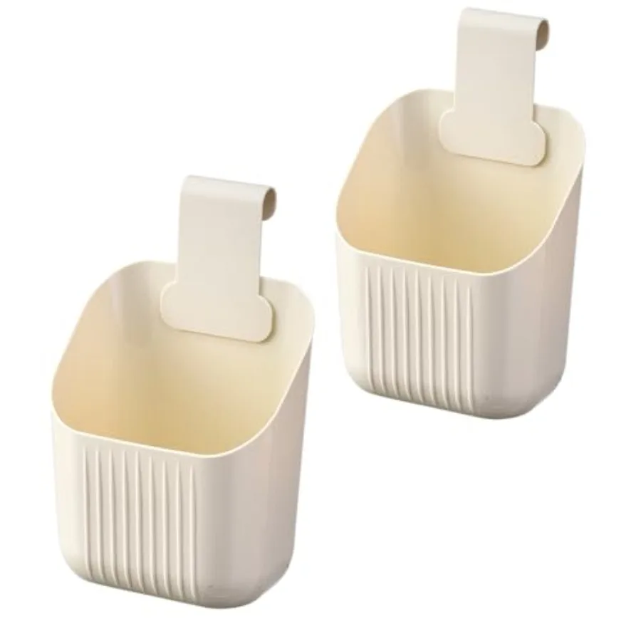 

2Pack Hanging Wall Baskets with Detachable Hooks SpaceSaving Organizer for Kitchen Bathroom Storage with Drainage Holes No Dril