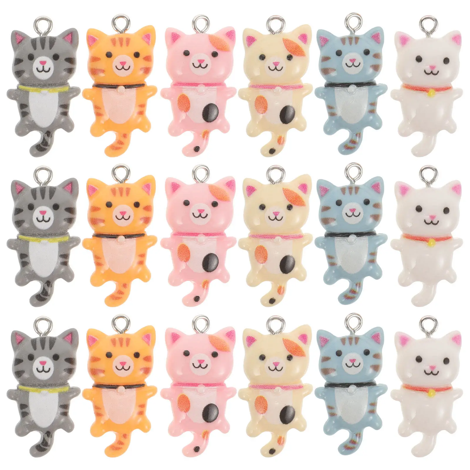 

30Pcs Lightweight Resin Cat Charms Dainty Feline Pendants for Handmade Jewelry DIY Craft Projects Necklace Bracelet Hanging