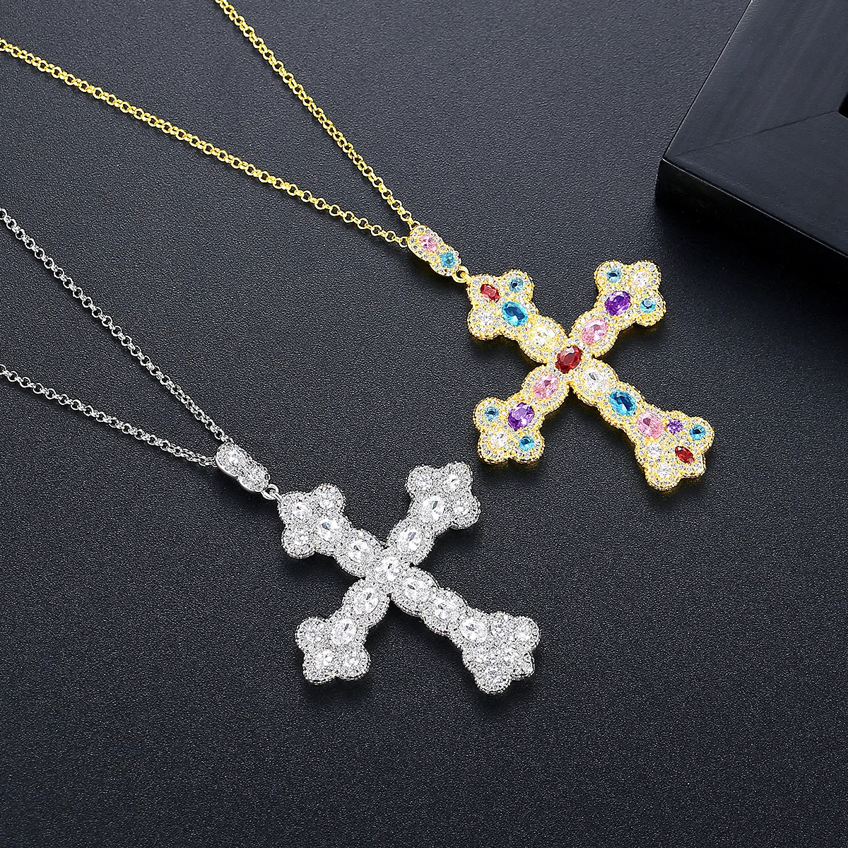 

Jinse Cross Nelace for Women Bronze Zircon Pendant Religious Jewelry Faion Accories Brand New Condition