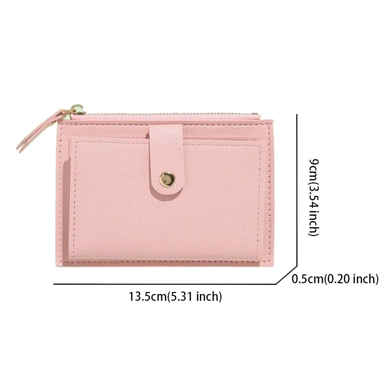 Credit Card Holder Purses for Women Cardholder Wallet Simple Slim PU Leather Women's Wallets with Zip Coin Pocket Lady Money Bag