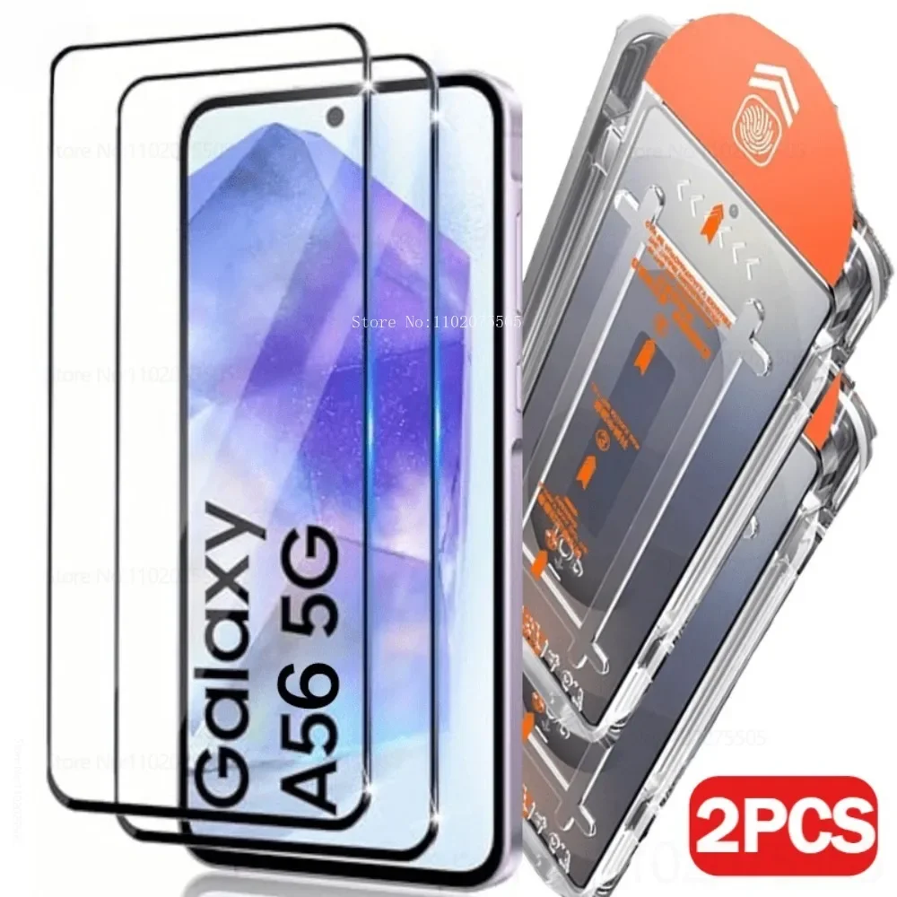 Protecteur en verre tremp facile  installer, 2 pices, pour Samsung Galaxy A07 A05 A06 A16 A17 A36 A33 A35 A54 A56 A50 A30 A31 A21 HD