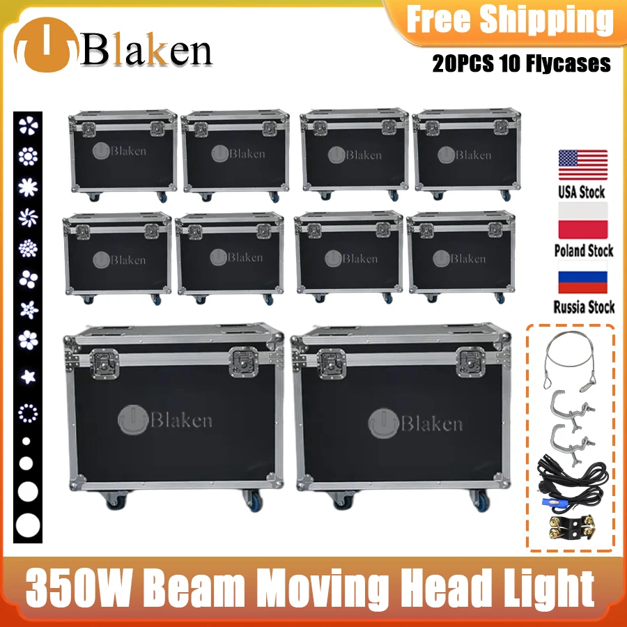 

0 Tax 10Pcs Flight Case For Sharpy Beam 350W 17r Moving Head Light Beam 17r Bulb Moving Head Lights Beam Spot Wash Stage Lights