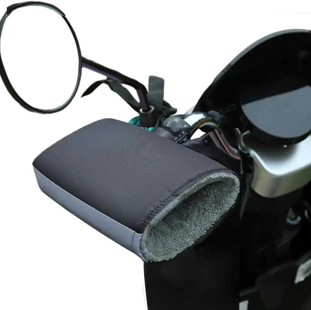 Universal Winter Motorcycle Gloves Handlebar Muffs Reflective Strip Warm Handle Bar Cover for Motorbikes Scooters Riding Gear