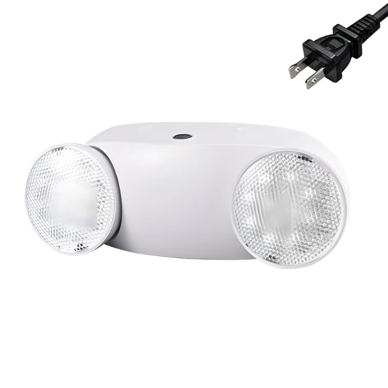 E15A White Plastic Emergency Lighting Unit Two Head Design 280x108x65mm